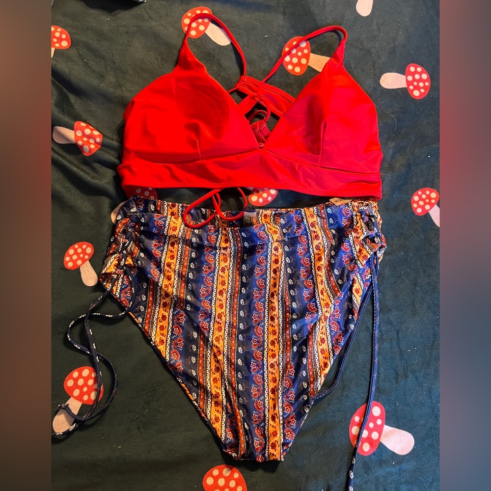 Red, Blue, Yellow Bikini Set